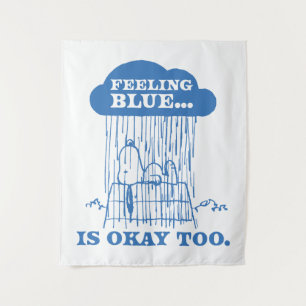Tenture cacahuètes   Snoopy Sentiment Bleu Est OK Aussi