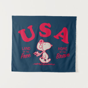 Tenture cacahuètes   Snoopy USA Land of the Free