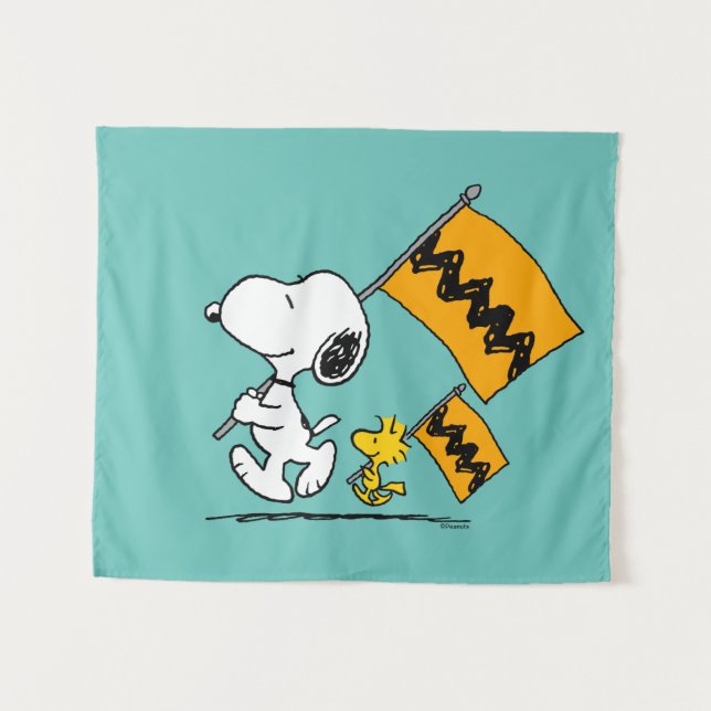 Tenture cacahuètes | Snoopy & Woodstock (Devant (Horizontal))