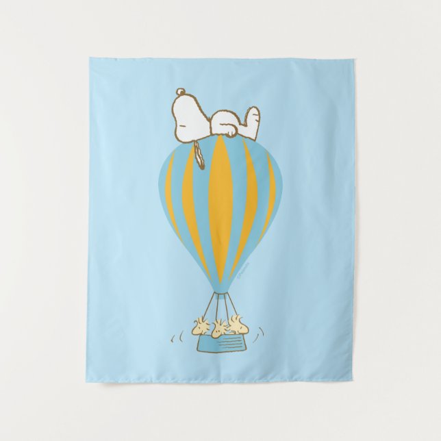 Tenture cacahuètes | Snoopy & Woodstock Hot Air Balloon (Devant)