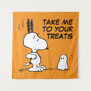 Tenture cacahuètes Woodstock Scares Snoopy