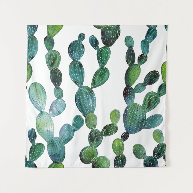 Tenture Cactus Craze : Tendance de l'aquarelle tropicale (Devant)