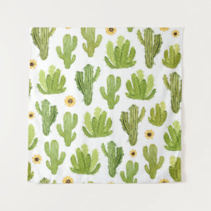 Tenture Cactus du désert vert : Aquarelle transparente