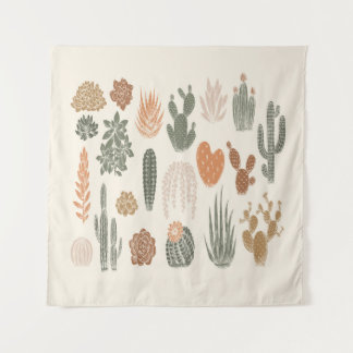 Tenture Cactus et succulent motif sans soudure
