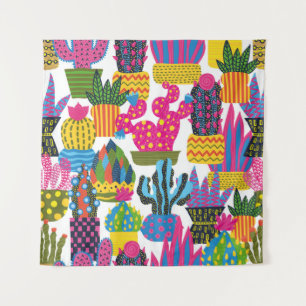Tenture Cactus mignons. Motif sans couture colorée. PA san