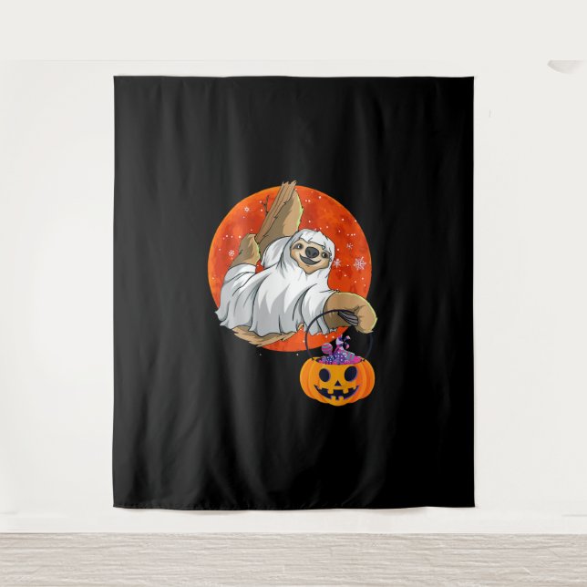 Tenture Cadeau araignée | Boo Halloween avec citrouille (Devant)