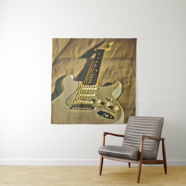 Tenture Cadeau d'anniversaire pour guitariste (En situation)