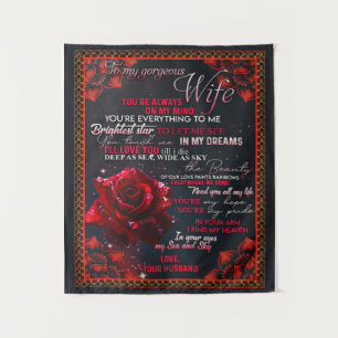 Tenture Cadeau d'anniversaire pour ma femme Rose, Cadeau p