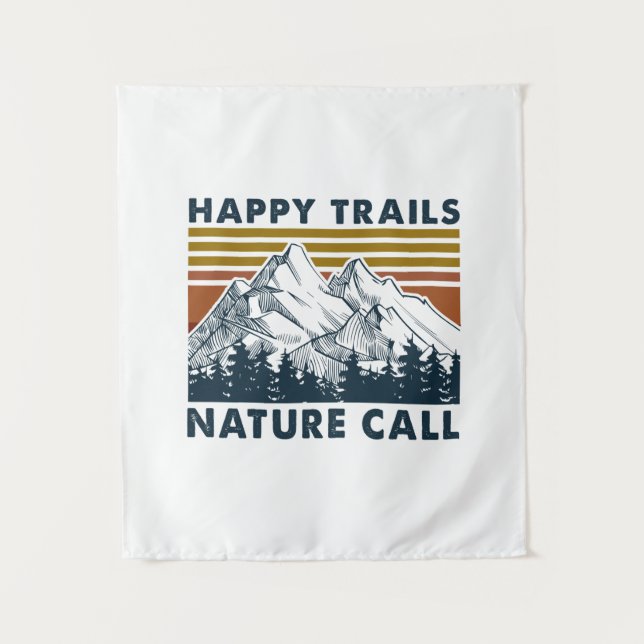 Tenture Cadeau de campeur | Joyeux sentiers Nature Appel A (Devant)