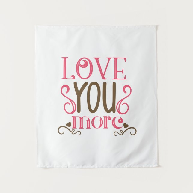 Tenture Cadeau de couple Je t'aime plus (Devant)