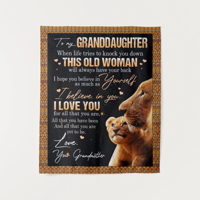 Tenture Cadeau de grand-mère à ma petite-fille, amateurs d (Devant)