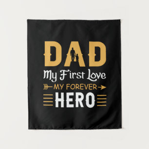 Tenture Cadeau de grand-père   Papa mon héros pour toujour