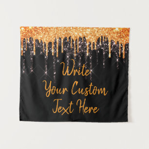 Tenture Cadeau de la fête d'Halloween Orange Black Photo B