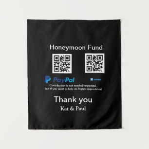 Tenture Cadeau de lune de miel PayPal Venmo code QR merci
