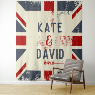 Tenture Cadeau de mariage personnalisé avec Union Jack en