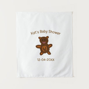 Tenture Cadeau de naissance ours en peluche marron élégant