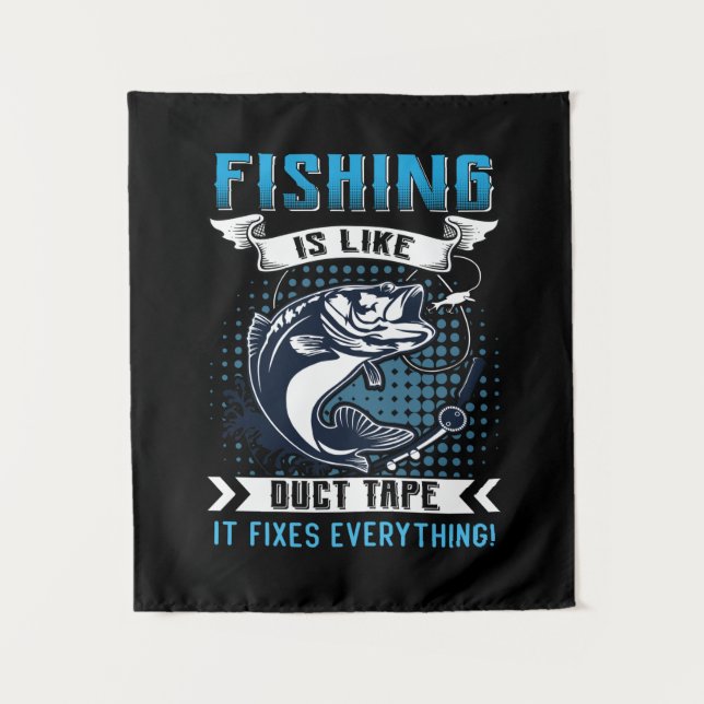 Tenture Cadeau de pêche de Fisher Répare Tout (Devant)