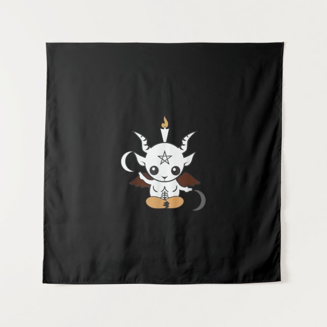 Tenture Cadeau Halloween Chèvre Baphomet (Devant)