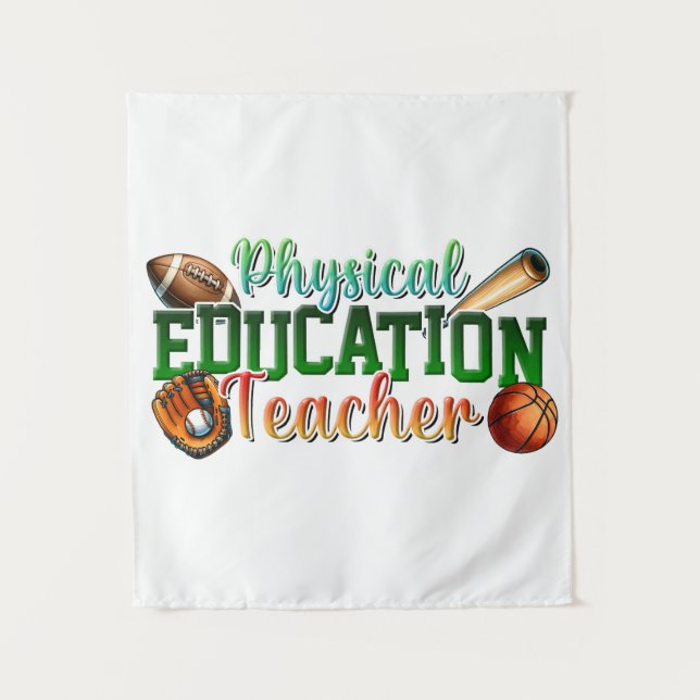 Tenture Cadeau pour enseignant | Professeur d'éducation ph (Devant)