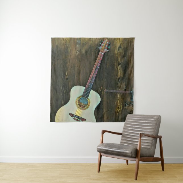Tenture Cadeaux pour un guitariste musicien (En situation)
