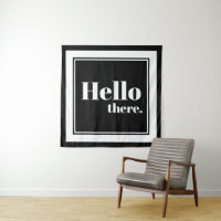 Cadre blanc moderne Bonjour Là Typographie