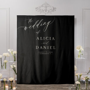 Tenture Cadre de mariage moderne noir et blanc élégant
