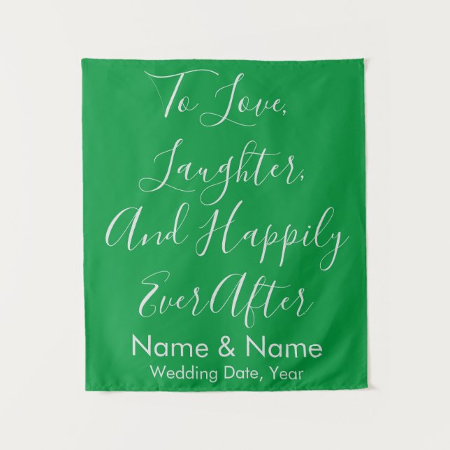 Tenture Cadre de Mariage vert personnalisé pour l'idée de  (Devant)