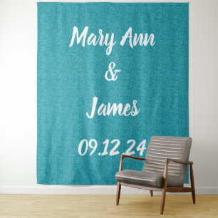 Tenture Cadre Mariage personnalisé Vert Turquoise