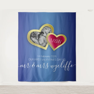 Tenture Cadre photo Saint-Valentin saphir bleu rubis rouge