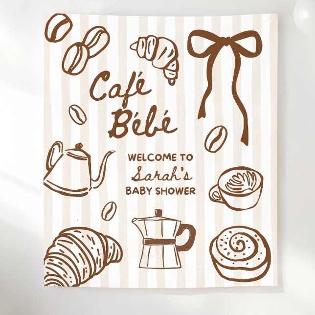 Tenture Cafe Bebe Fête Prénatale Enfant Thème Café Décor,  (Créateur téléchargé)