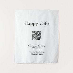 Tenture Cafe restaurant scanner pour voir le menu commande