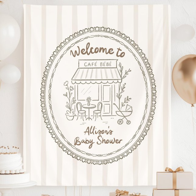 Tenture Café sur mesure Bebe Baby Shower Bébé en préparati (Créateur téléchargé)