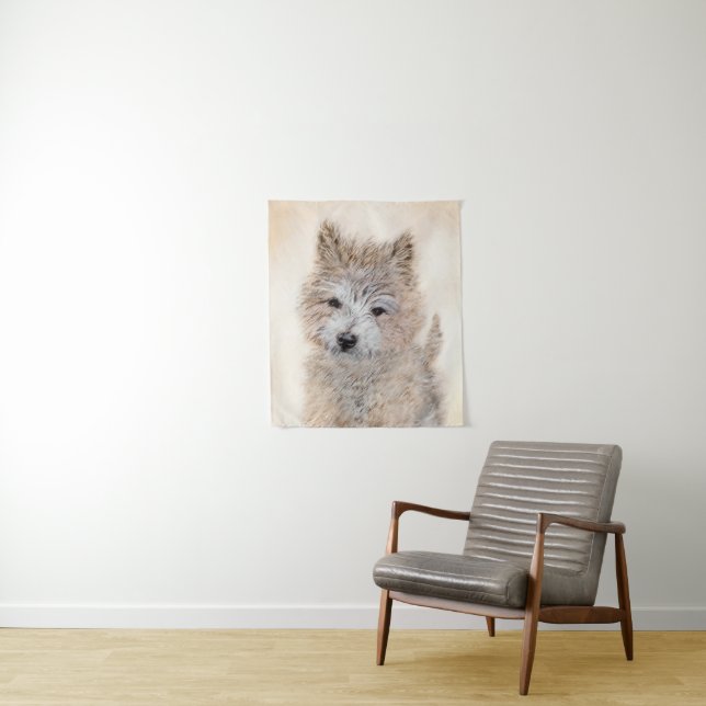 Tenture Cairn Terrier Peinture Chiot - Art Chien original (En situation)