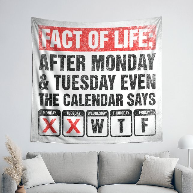 Tenture Calendrier Fact of Life dit WTF Humour (Créateur téléchargé)