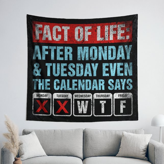 Tenture Calendrier Fact of Life dit WTF Humour (Créateur téléchargé)