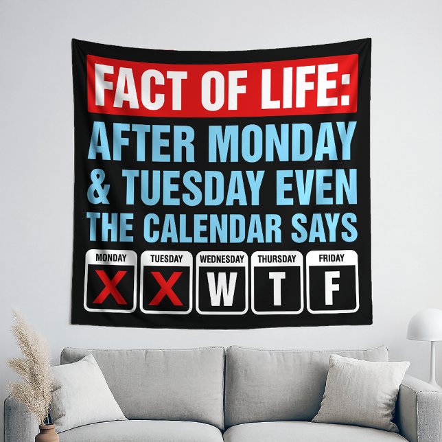 Tenture Calendrier Fact of Life dit WTF Humour (Créateur téléchargé)