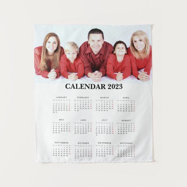 Tenture Calendrier personnalisé Photo de famille 2023 (Devant)