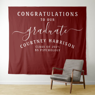 Tenture Calligraphie élégante de script Diplômé   Marron