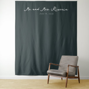 Tenture Calligraphie élégante vert foncé