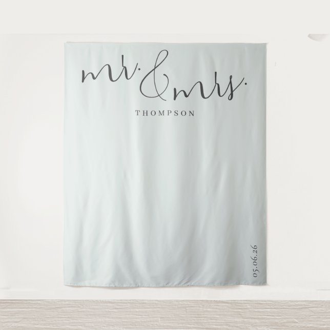 Tenture Calligraphie grise élégante (Devant)