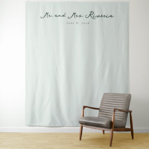 Tenture Calligraphie minimaliste à la menthe sereine
