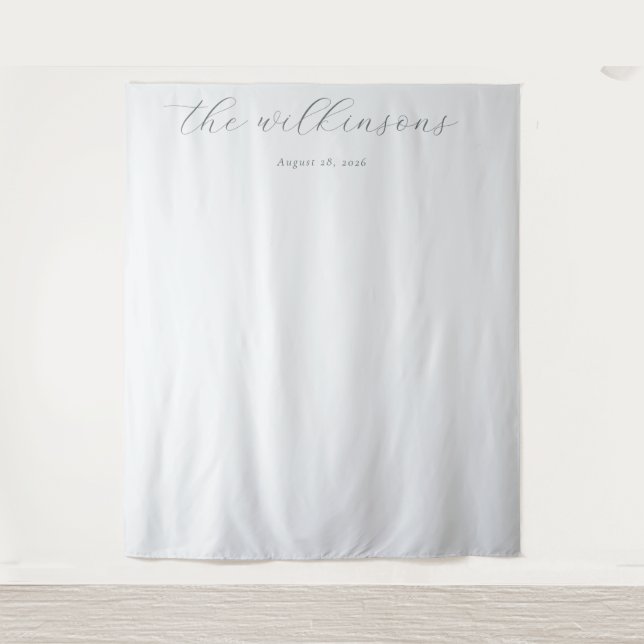 Tenture Calligraphie minimaliste grise élégante (Devant)