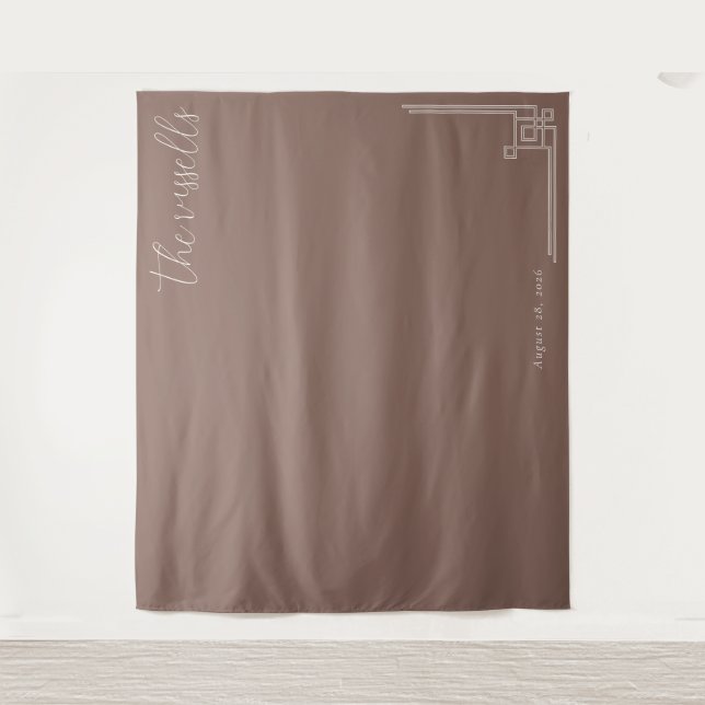 Tenture Calligraphie minimaliste marron élégante (Devant)