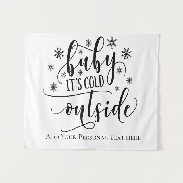 Tenture Calligraphie Personnalisée Bébé Il Fait Froid Deho (Devant (Horizontal))