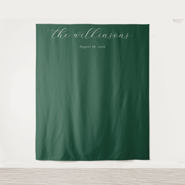 Tenture Calligraphie verte sophistiquée (Devant)