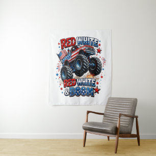 Tenture Camion monstre Red White Boom