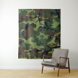Tenture Camo Militaire Forêt Verte