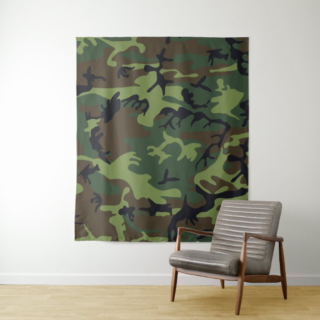 Tenture Camo Militaire Forêt Verte (En situation)