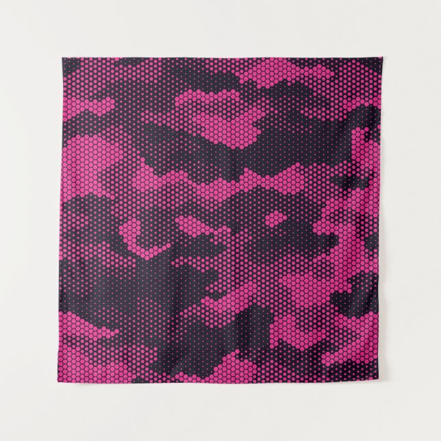 Tenture Camouflage hexagonal, texture militaire arrière -  (Devant)