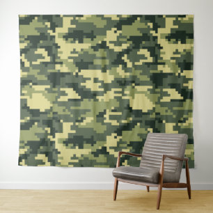 Tenture Camouflage numérique en bois à 8 bits / Camo